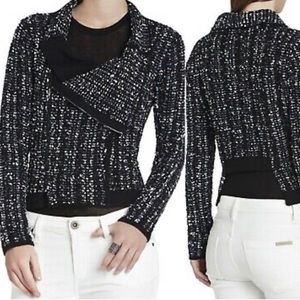 BCBGMaxAzria Reeve Moto Cardigan Boucle Jacket